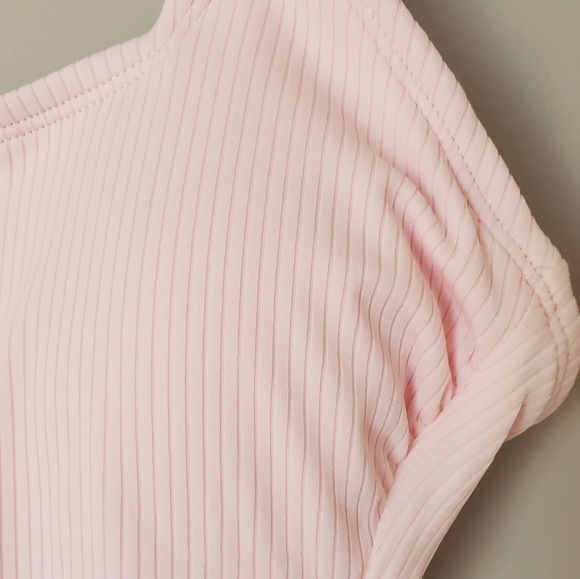 Pink Ribbed Women's Swimsuit - Picture 6 of 9